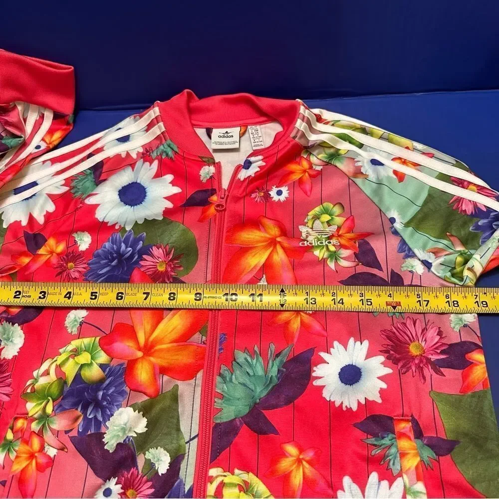 adidas floral Athletic Jacket Full zip L - Picture 5 of 9